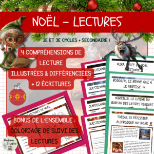 Ensemble de 4 compréhensions de lecture de Noël - Personnages surprenants