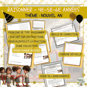 Raisonner du Nouvel An différencié sur les fractions équivalentes et la fraction d'une collection