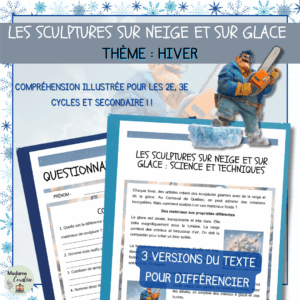 Compréhension de lecture sur l'hiver sur les sculptures sur neige et sur glace