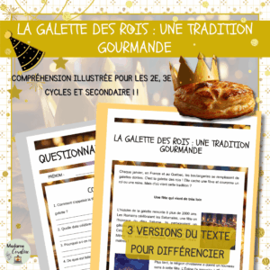 Lecture sur la galette des rois compréhension illustrée