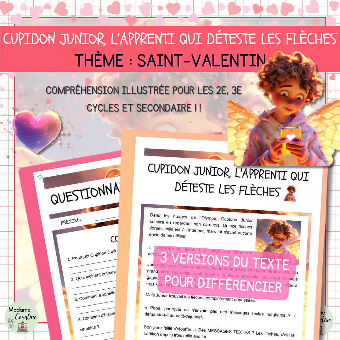 Lecture Ecriture Saint-Valentin Cupidon Junior