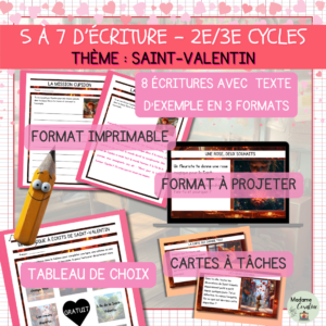 Ma Fabrique à Écrits de Saint-Valentin | 8 Activités d'Écriture Créative | 2e et 3e Cycles