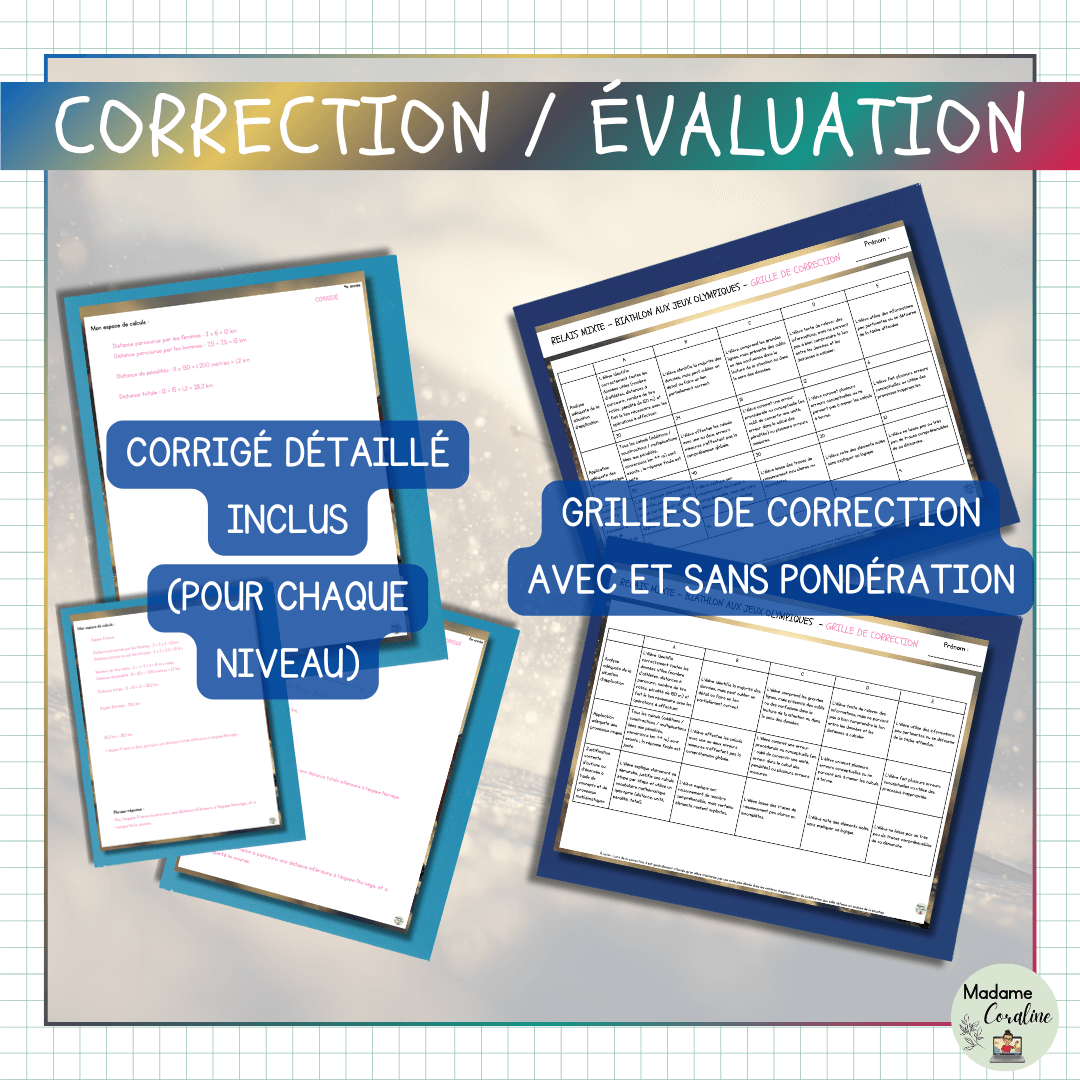 Raisonner sur les Jeux Olympiques d'hiver | 4e 5e 6e année | Mesures de longueurs | Avec corrigé et grilles – Image 3